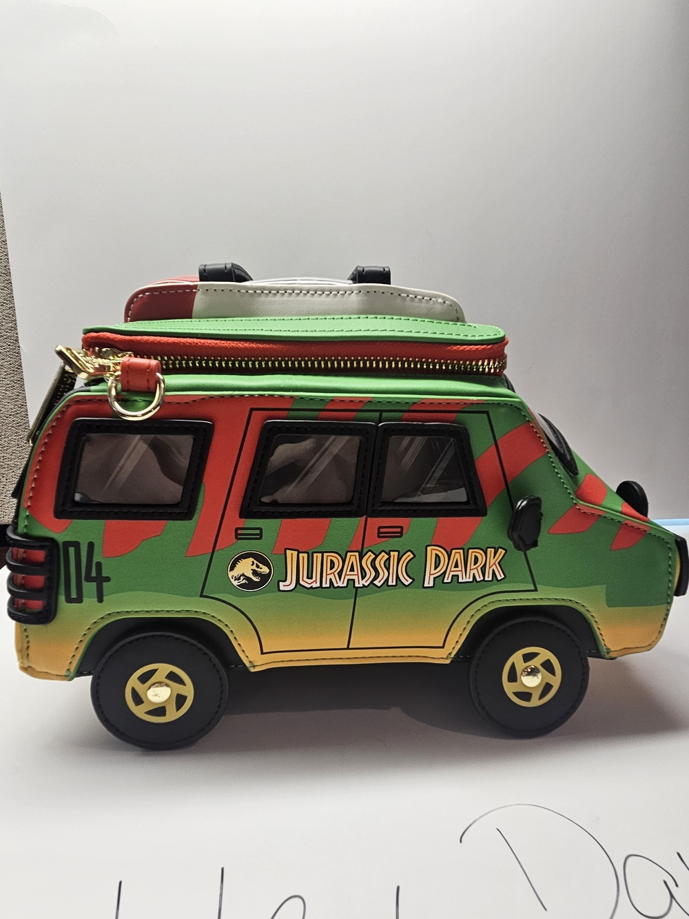 Loungefly Jurassic Park Green Red Van Crossbody Bag